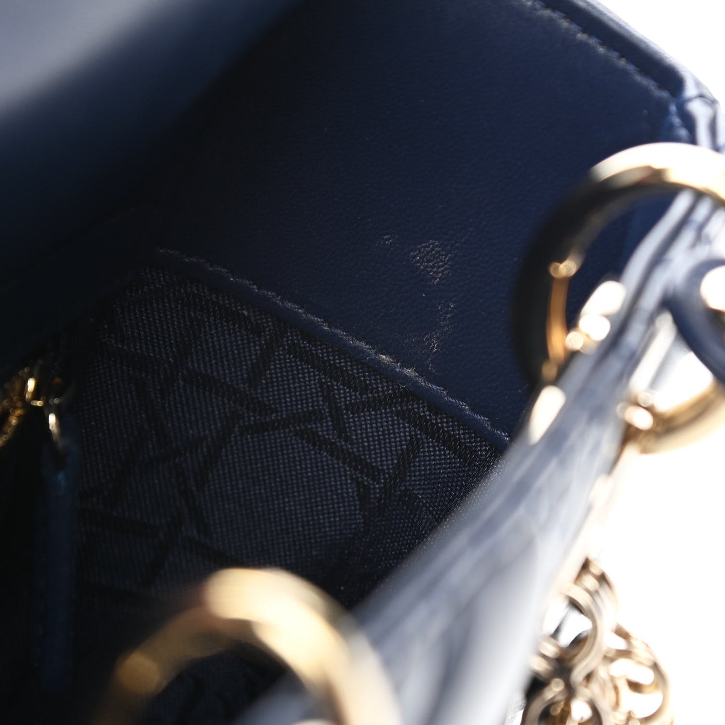 Lambskin Cannage Small Lucky Badges My Lady Dior Navy