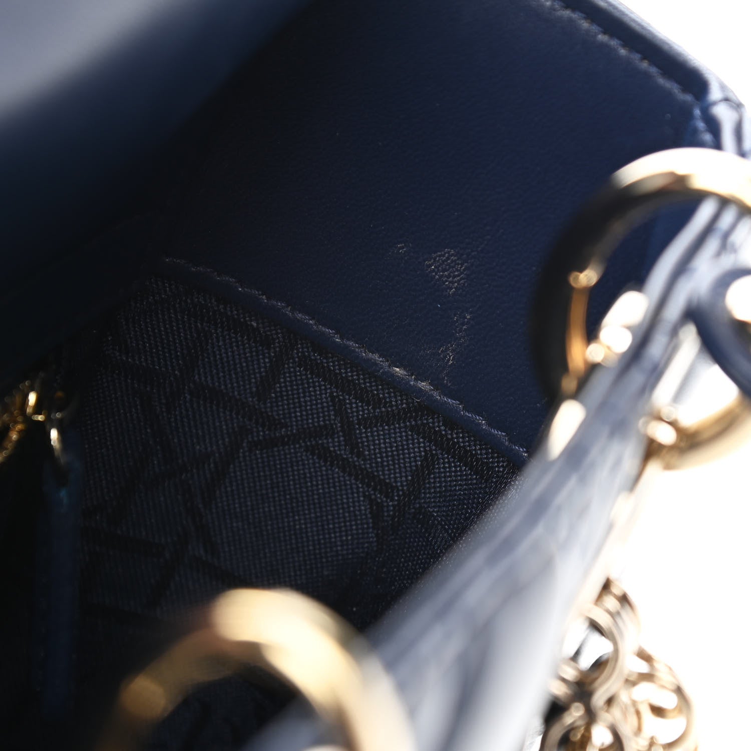 Christian Dior Lambskin Cannage Small Lucky Badges My Lady Dior Navy 13 of 13