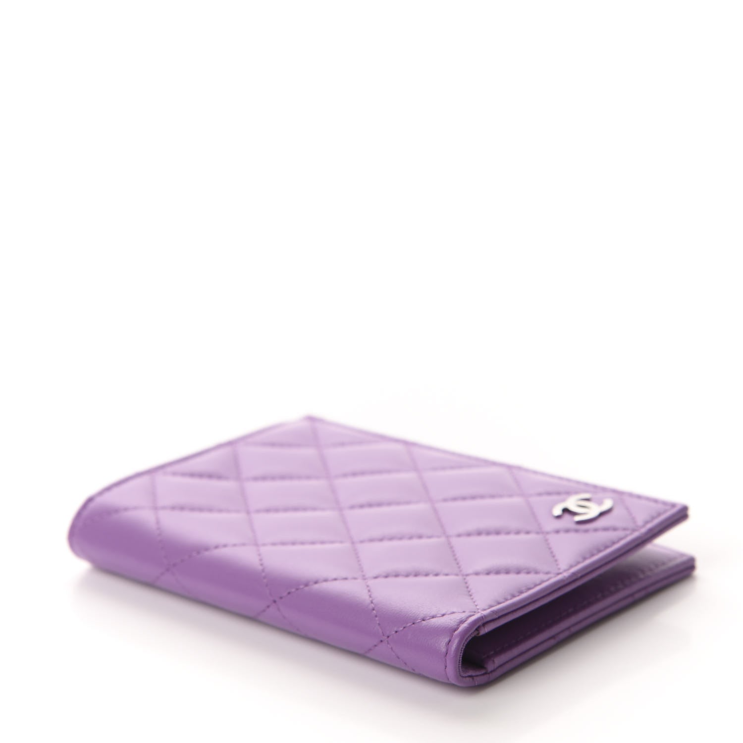 Chanel Lambskin Quilted Passport Holder Purple 4 of 8