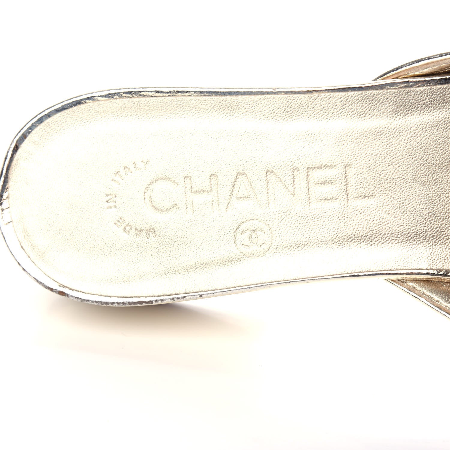 Chanel Metallic Sheepskin Mules 39.5 Gold 8 of 10