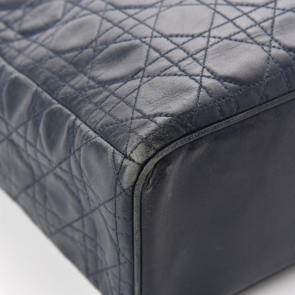 Christian Dior Lambskin Cannage Large Soft Lady Dior Shopping Tote Navy Blue 15 of 19