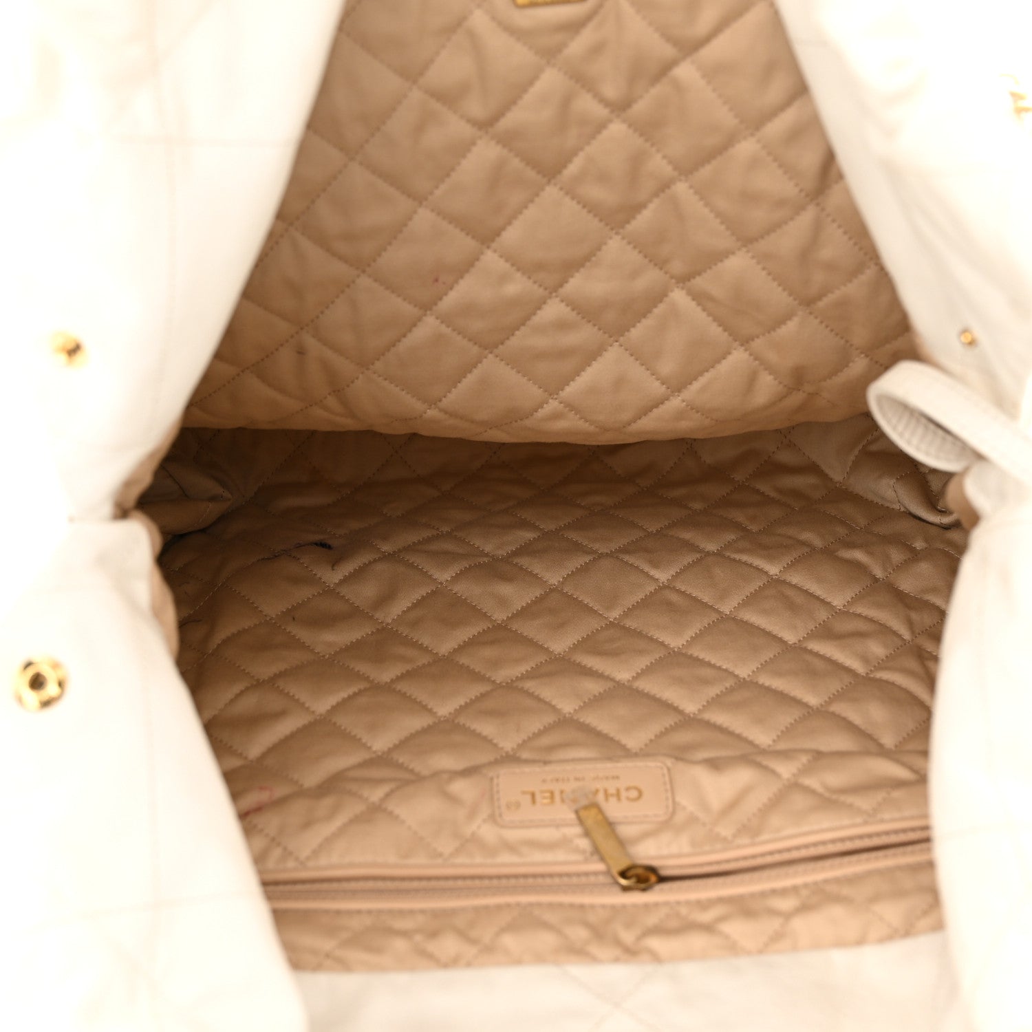 Chanel Shiny Calfskin Quilted Large Chanel 22 White 6 of 13