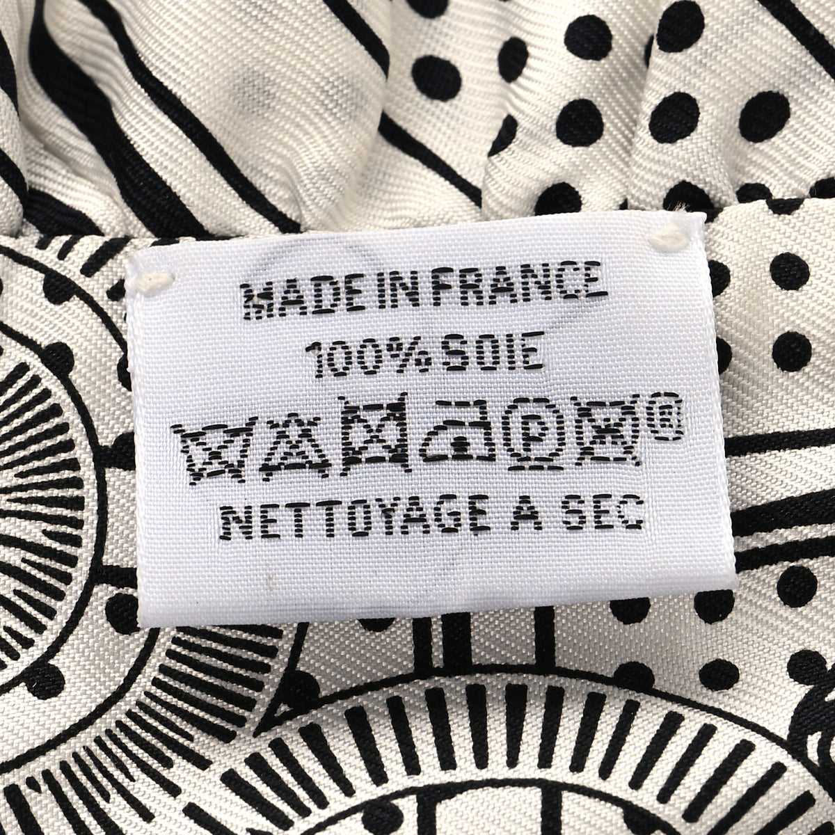 Hermes Silk Eperon d'Or Bandana Ruffle Twilly White Black 3 of 4