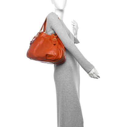 Prada Cervo Lux Shoulder Bag Papaya 2 of 16