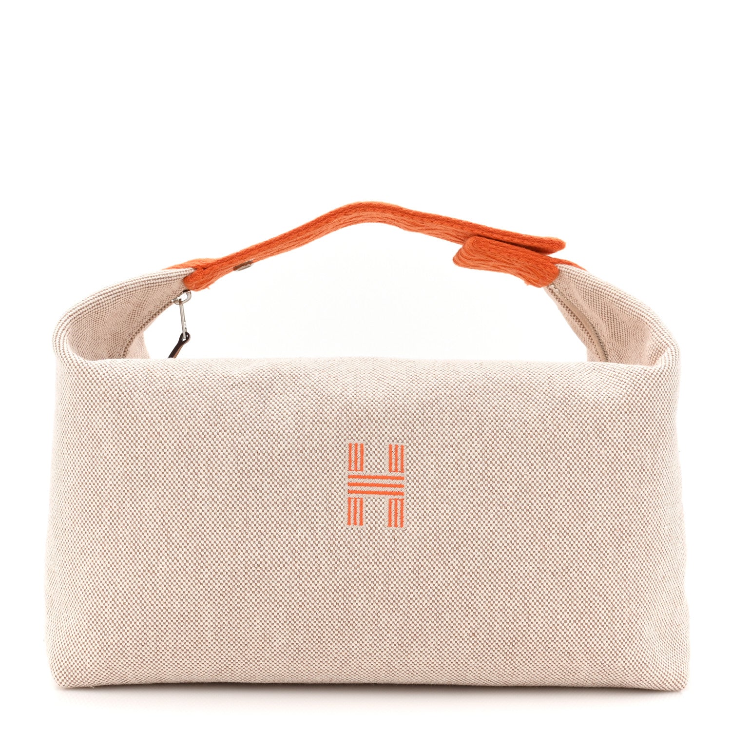 Hermes Canvas Large Bride-A-Brac Pouch Natural Orange 1 of 8