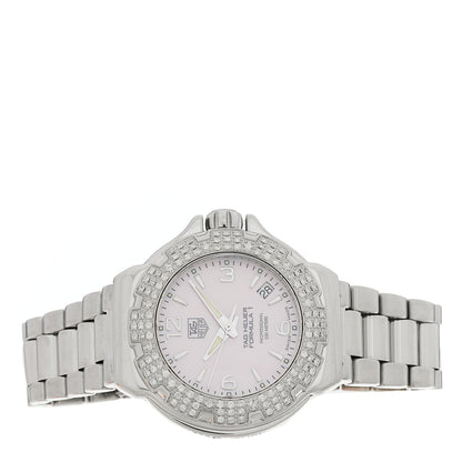 Tag Heuer Stainless Steel Diamond Bezel Pink Mother of Pearl 36mm Formula 1 Lady Quartz Watch WAC1216-0 2 of 4