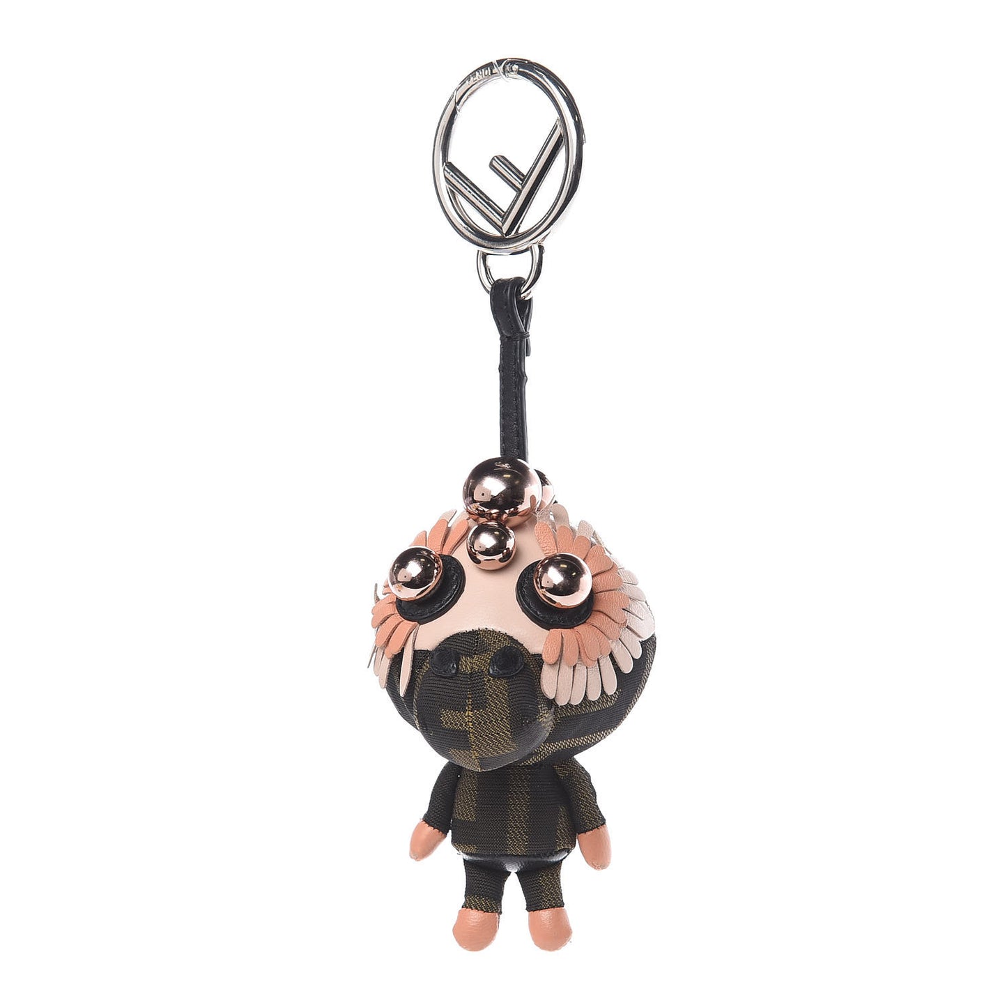 Shiny Nappa Zucca Pearl Fringe Space Monkey Bag Charm Plaster Albicocca Tobacco