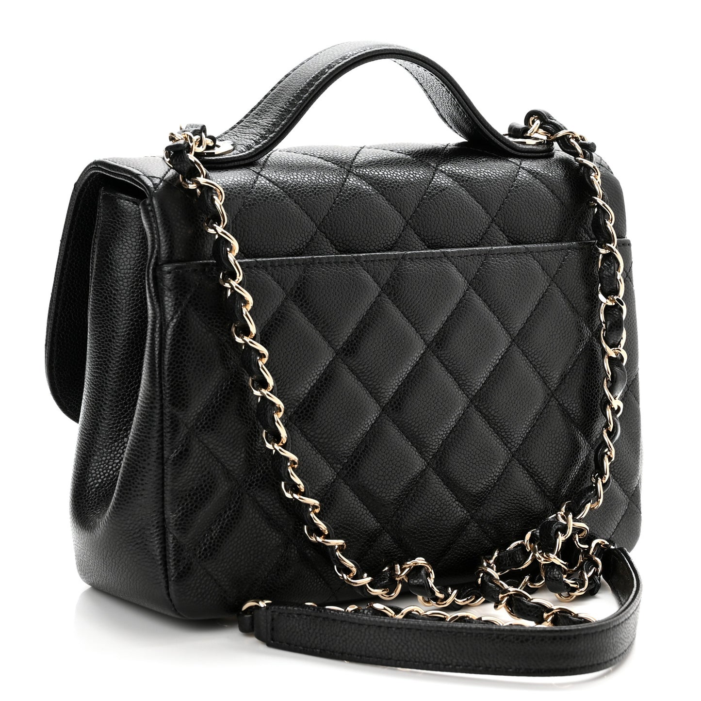 Caviar Quilted Medium Business Affinity Flap Black