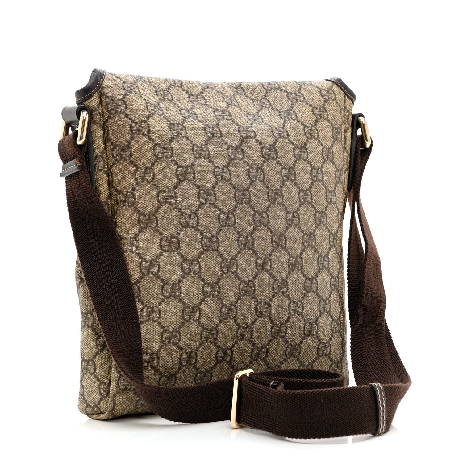 Gucci GG Plus Monogram Small Flap Messenger Bag Beige Dark Brown 3 of 10