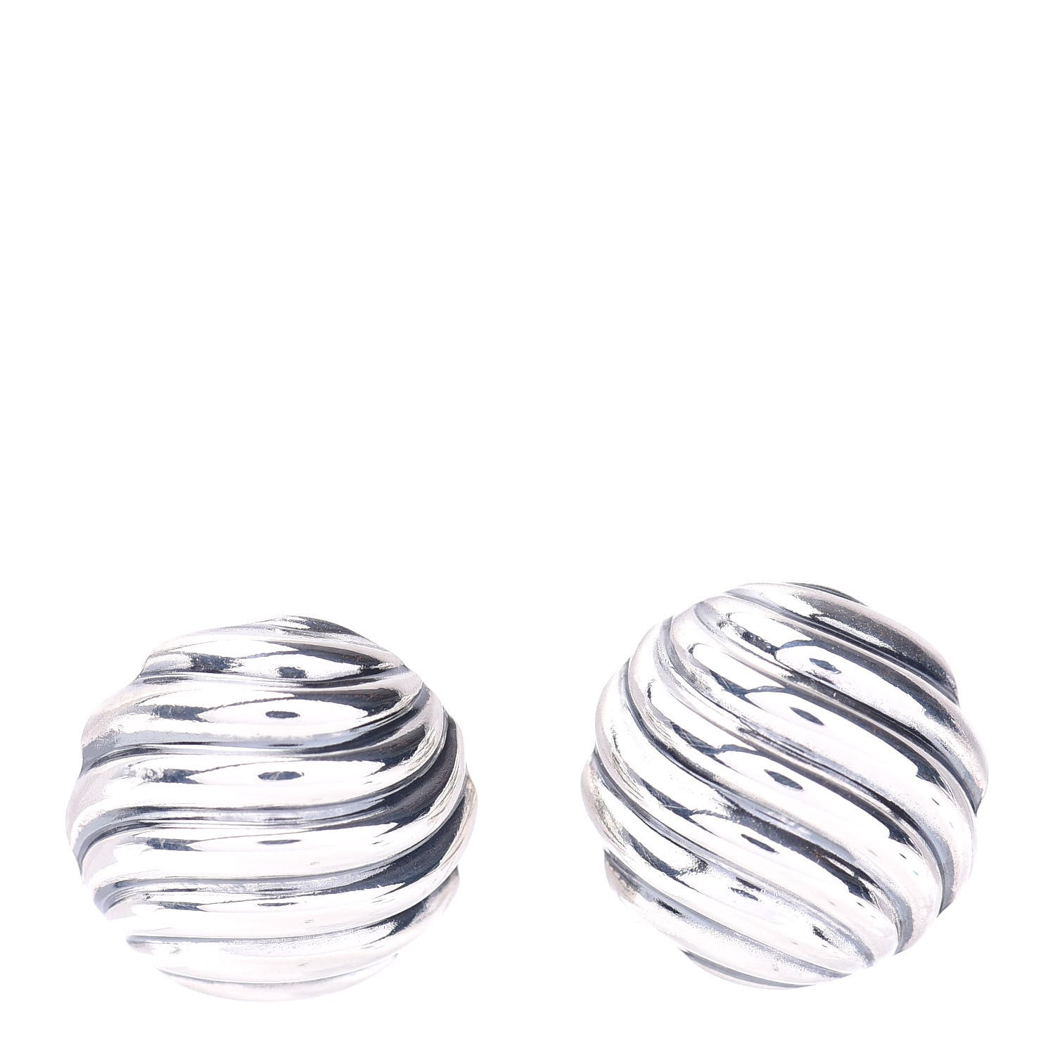 David Yurman Sterling Silver 14mm Sculpted Cable Stud Earrings 1 of 4