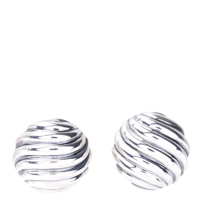 David Yurman Sterling Silver 14mm Sculpted Cable Stud Earrings 1 of 4