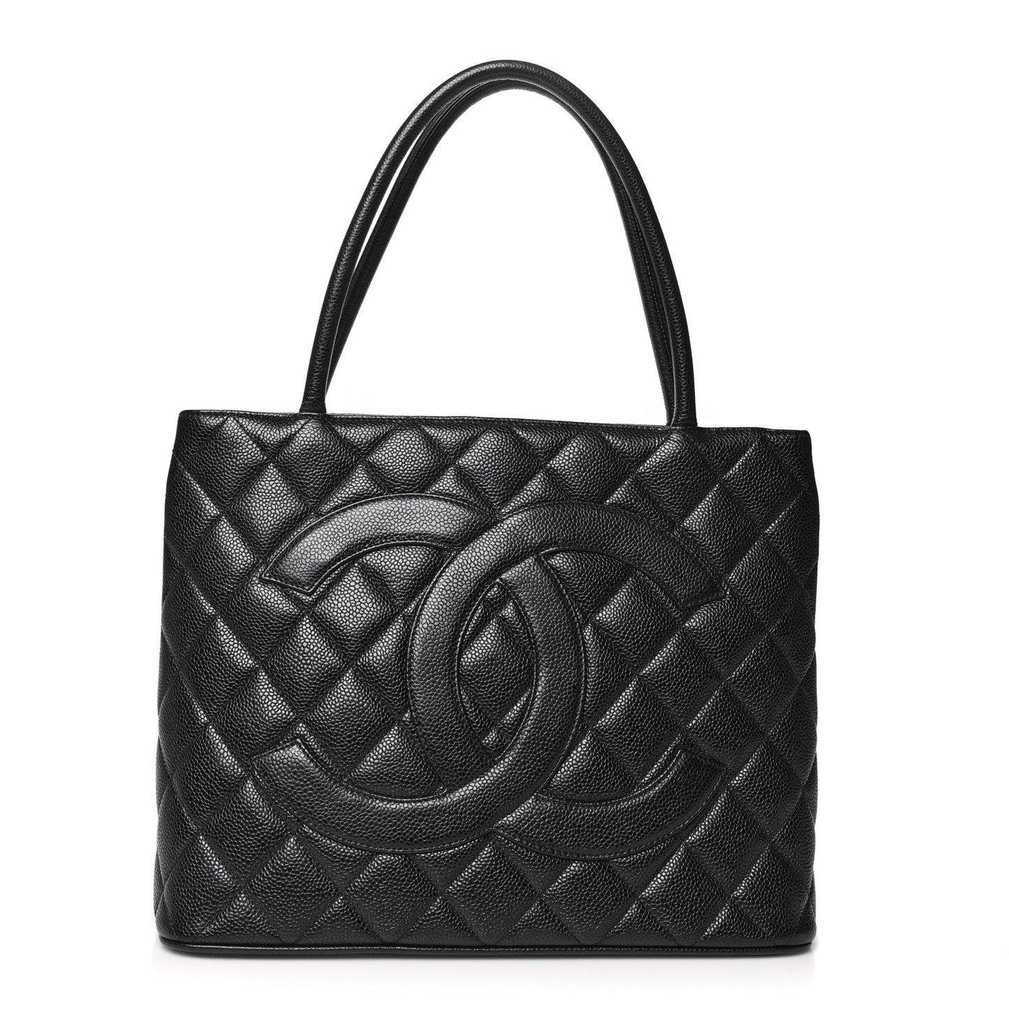 Caviar Quilted Medallion Tote Black