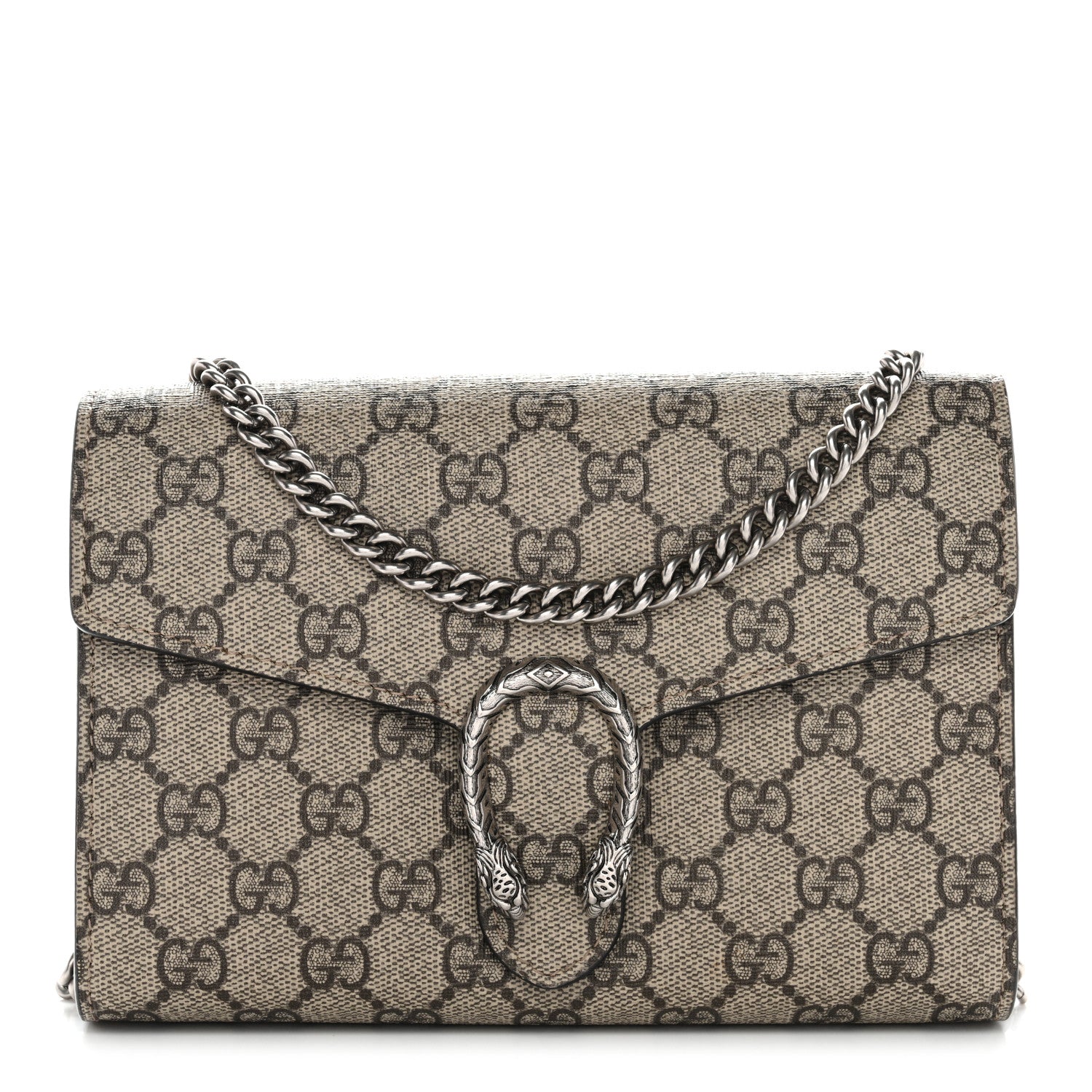 Gucci GG Supreme Monogram Mini Dionysus Chain Wallet Beige Taupe 1 of 11