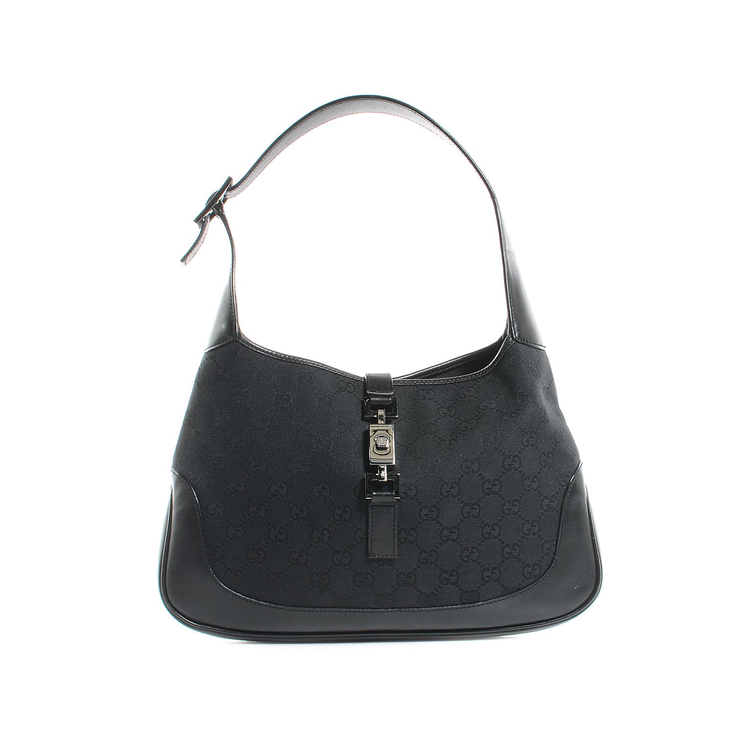 Gucci Monogram Small Jackie O Hobo Black 1 of 7