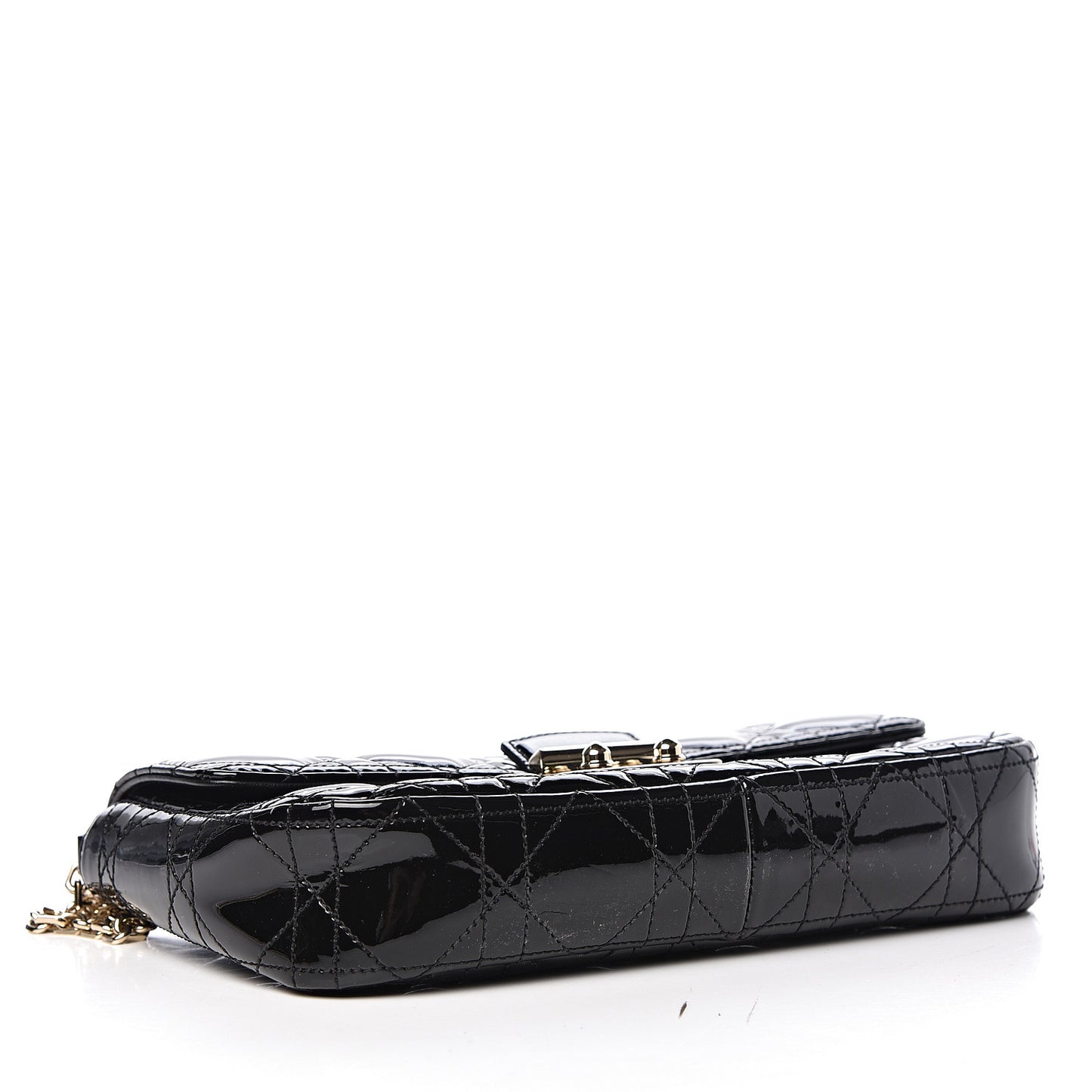 Patent Cannage Miss Dior Promenade Pouch Black