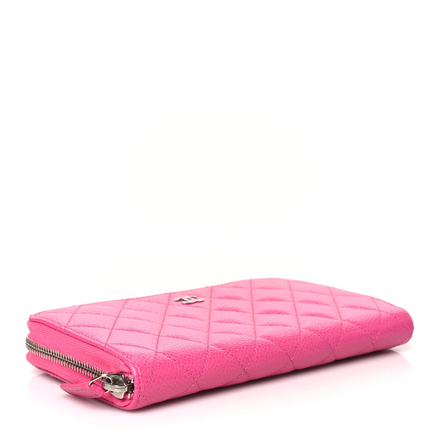 Caviar Quilted Large Gusset Zip Around Wallet Pink