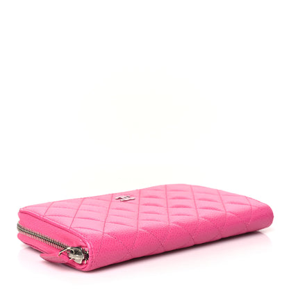 Chanel Caviar Quilted Large Gusset Zip Around Wallet Pink 4 of 9