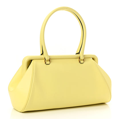 Salvatore Ferragamo Calfskin Frame Satchel Technicolor Yellow 3 of 10