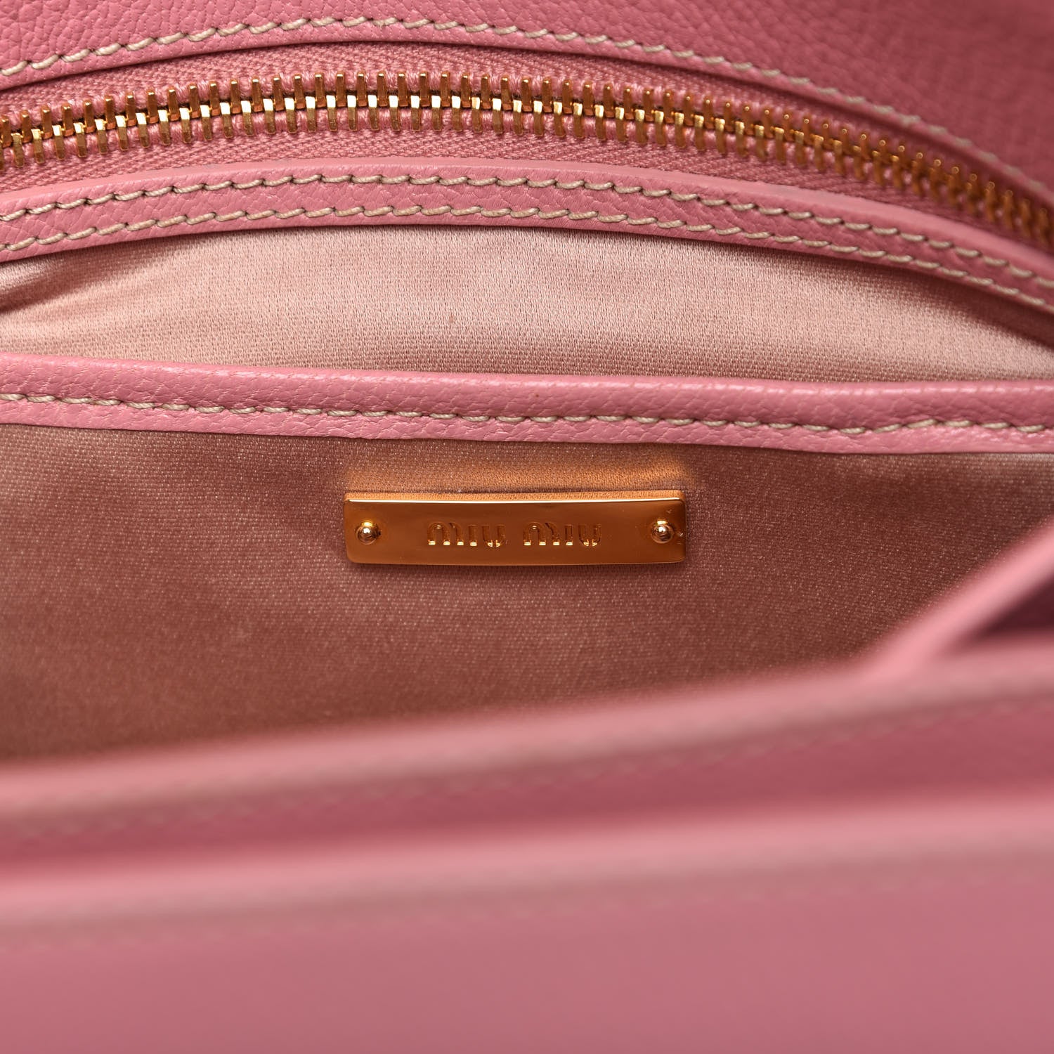 Miu Miu Goatskin Madras Shoulder Bag Rosa 8 of 12