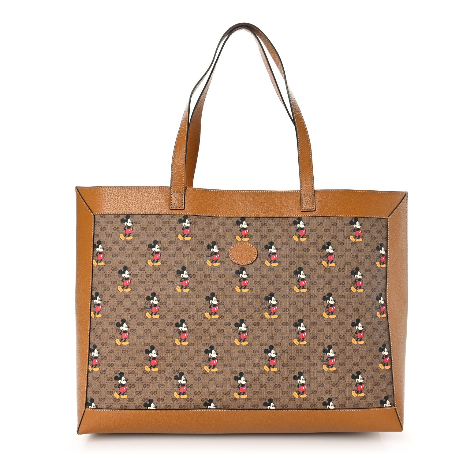 Gucci X DISNEY Mini Vintage GG Supreme Monogram Mickey Mouse Large Shopping Tote Beige Vintage Sun Oil 1 of 9