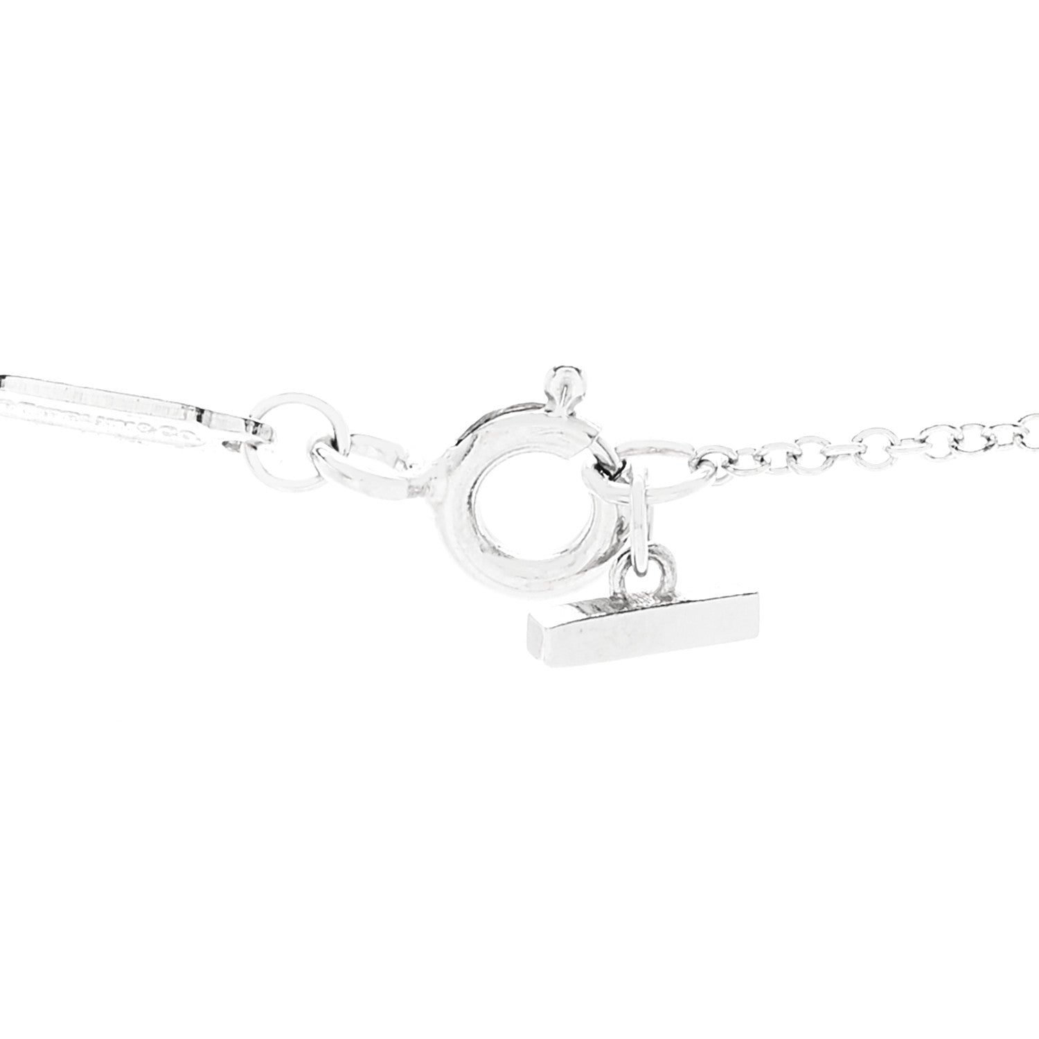 Tiffany 18K White Gold Diamond Large T Smile Pendant Necklace 4 of 7