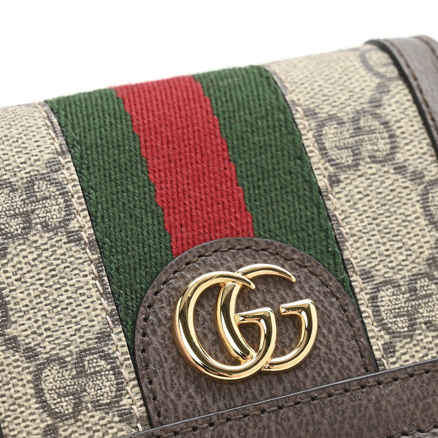 Gucci GG Supreme Monogram Web Ophidia Card Case Beige New Acero 9 of 9