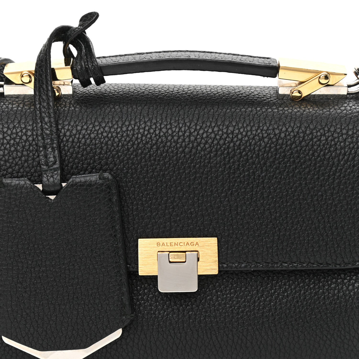 Balenciaga Grained Calfskin Le Dix Nano Soft Cartable Black 8 of 11