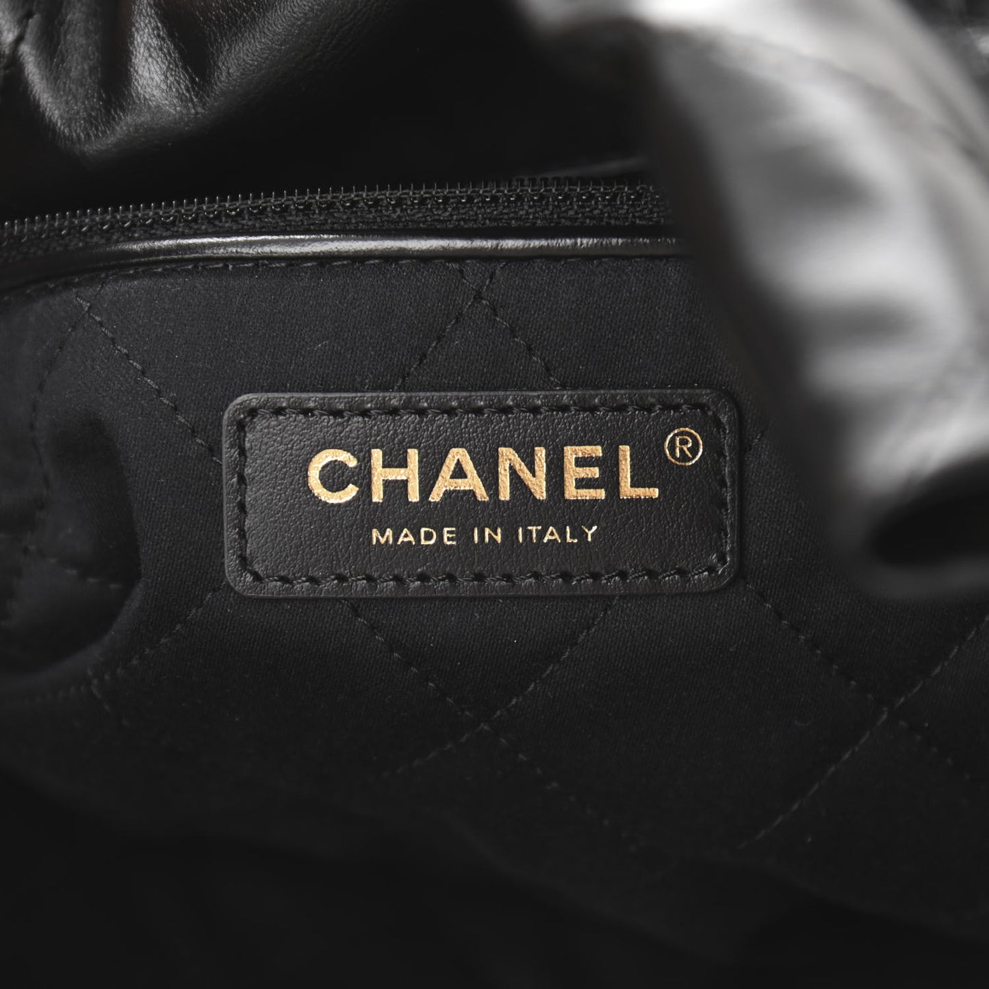 Shiny Calfskin Quilted Small Chanel 22 Black