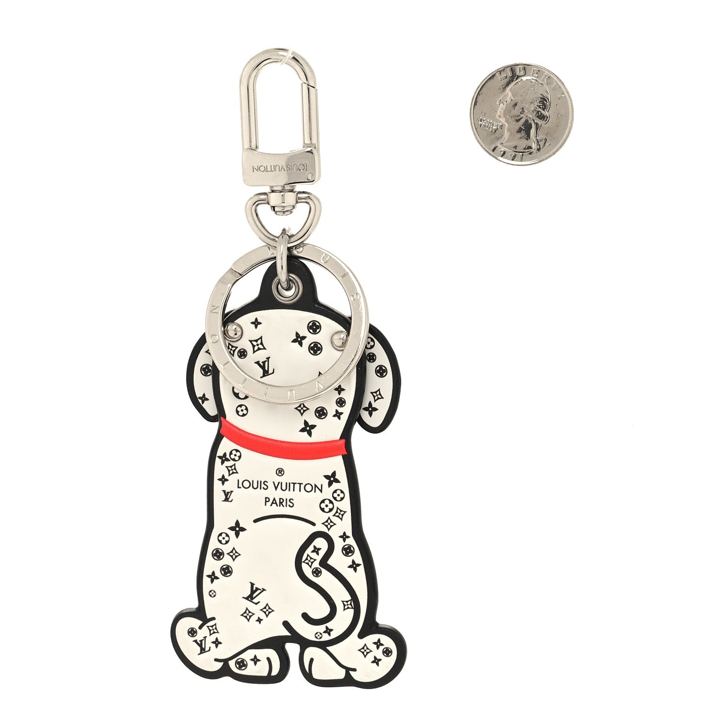 Louis Vuitton Calfskin Dalmata Bag Charm Key Holder 2 of 7