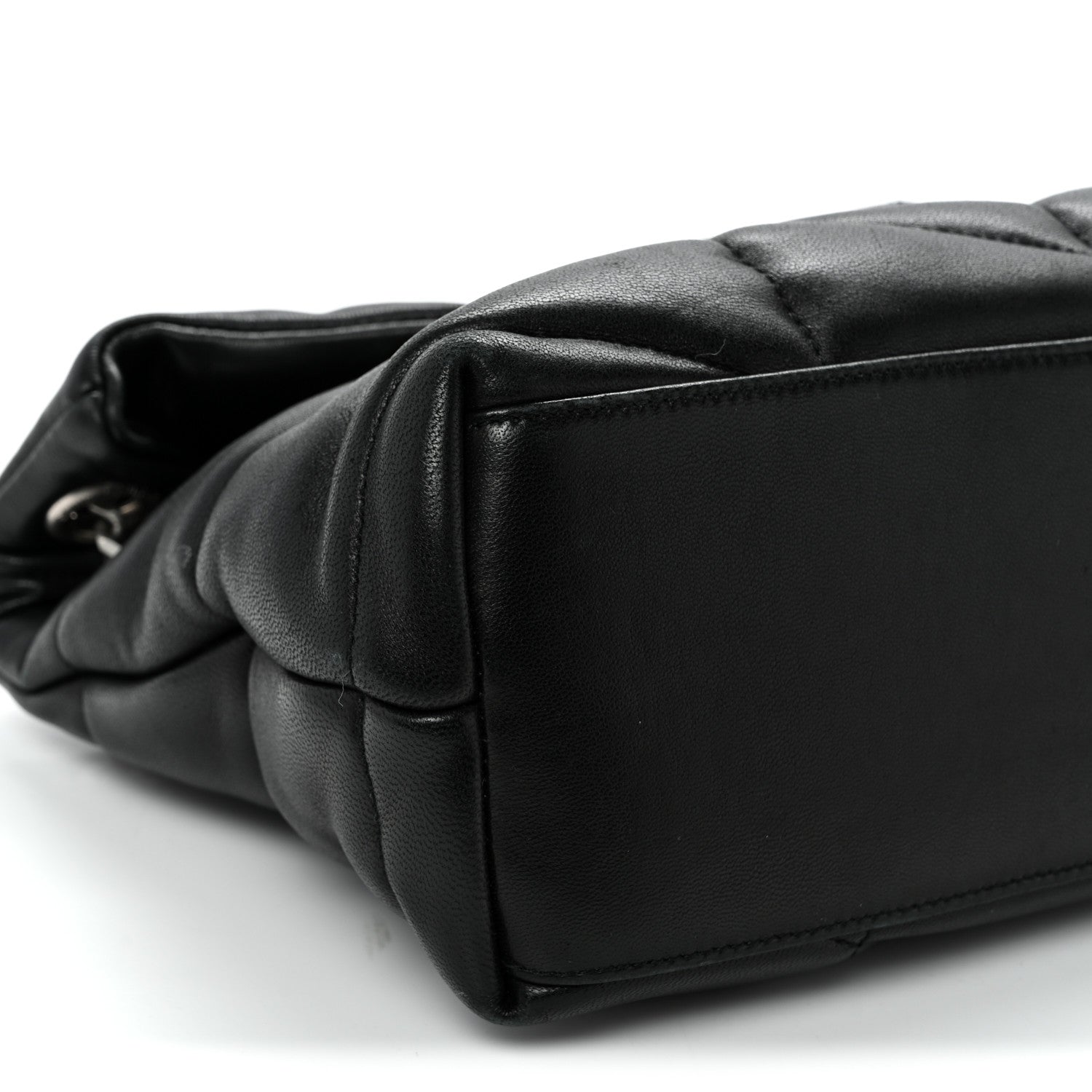 Saint Laurent Lambskin Quilted Small Loulou Puffer Monogram Chain Satchel Black 8 of 9