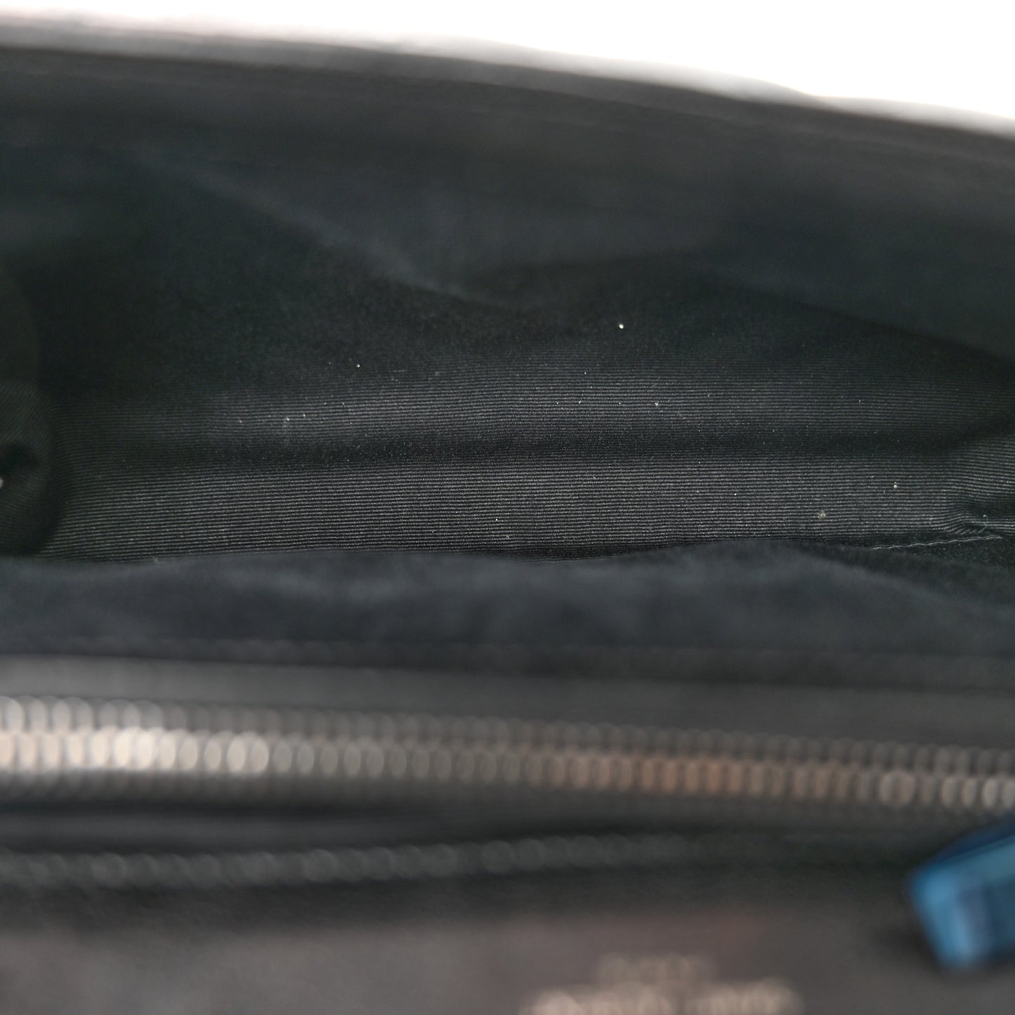 Sheepskin Matelasse Chevron Monogram Medium College Bag Black