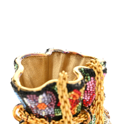 Judith Leiber Swarovski Crystal Floral Minaudiere Clutch Gold Multicolor 13 of 14