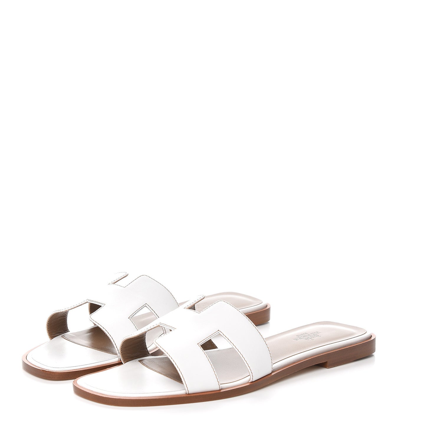 Box Calfskin Oran Sandals 39 White