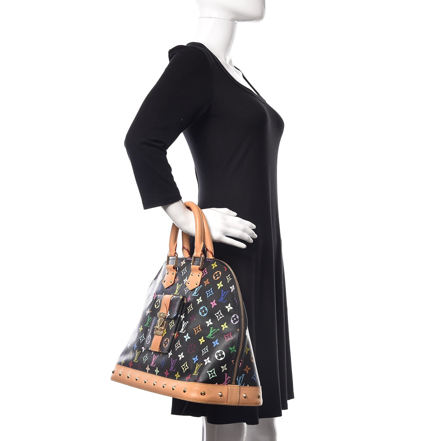 Louis Vuitton Monogram Multicolor Alma GM Black 2 of 11