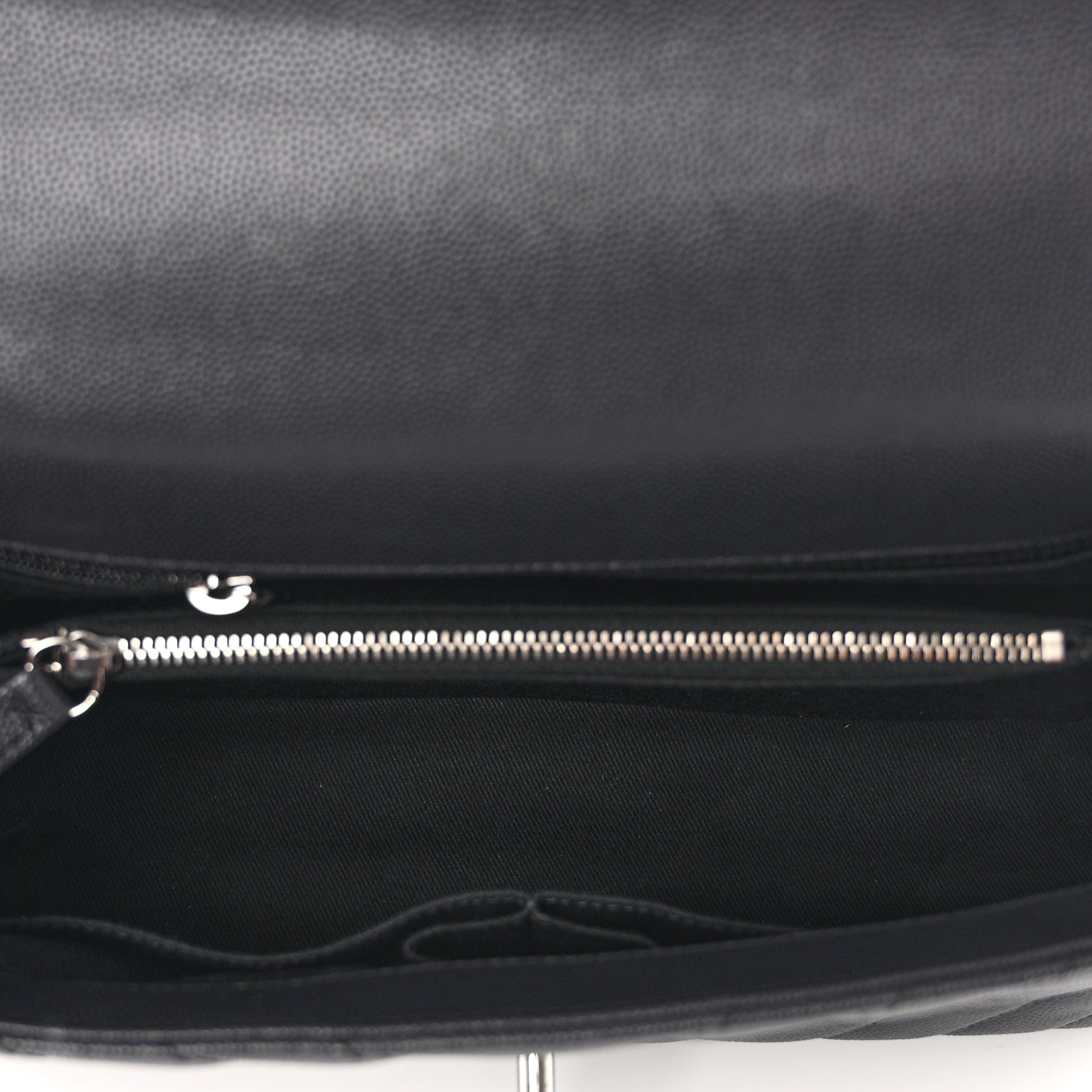 Chanel Caviar Chevron Quilted Small Coco Handle Flap Dark Grey 5 of 10