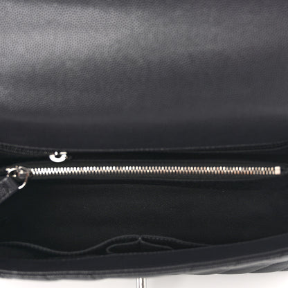 Chanel Caviar Chevron Quilted Small Coco Handle Flap Dark Grey 5 of 10