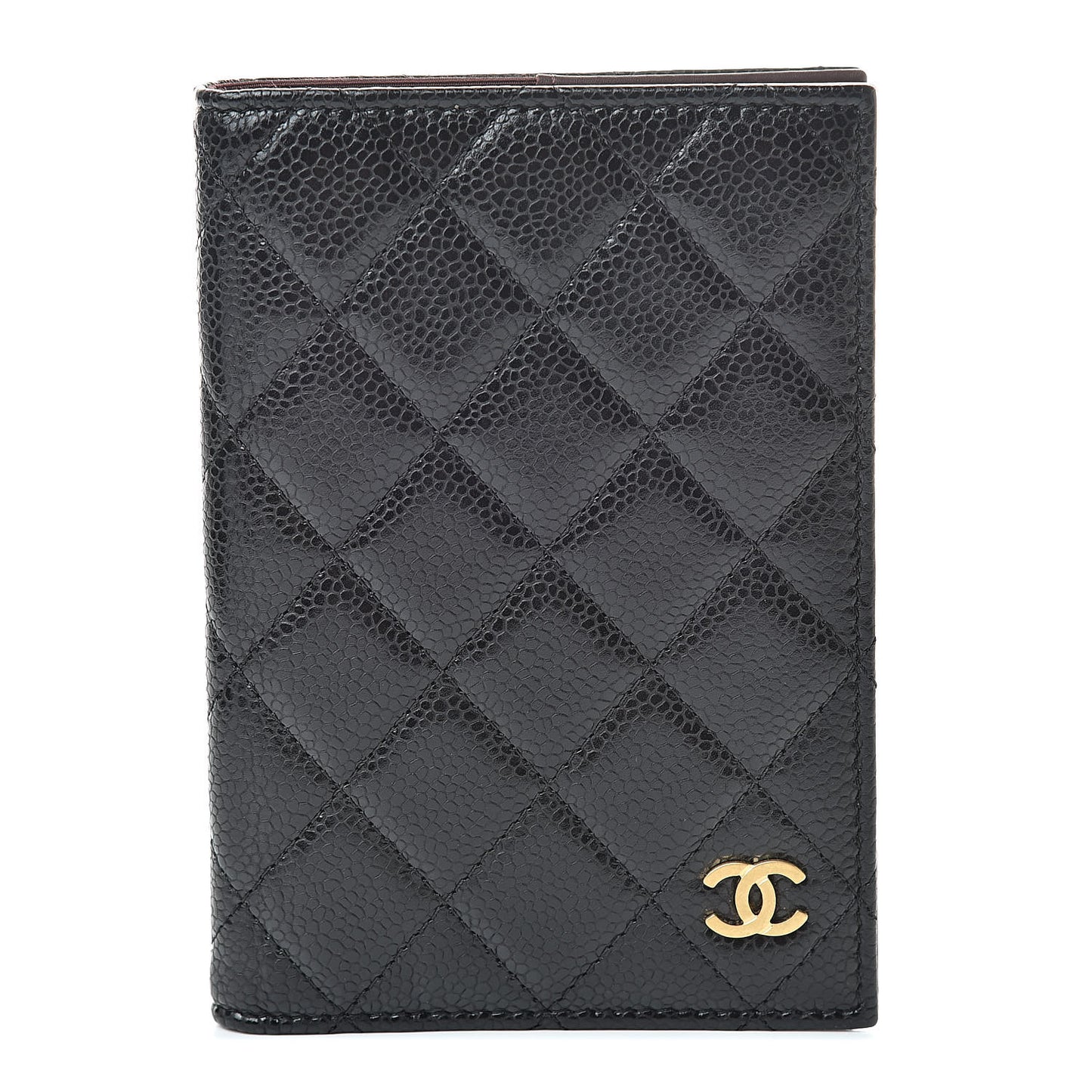 Caviar Quilted Passport Holder Black