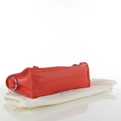 Balenciaga Matte Goatskin Rubber Covered Classic Hardware Mini City Rouge Coquelicot Rouge Braise 4 of 8