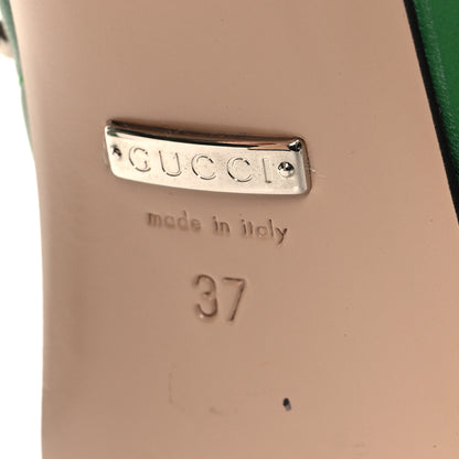Gucci Calfskin Embellished Claire Mules 37 Spring Green 7 of 9