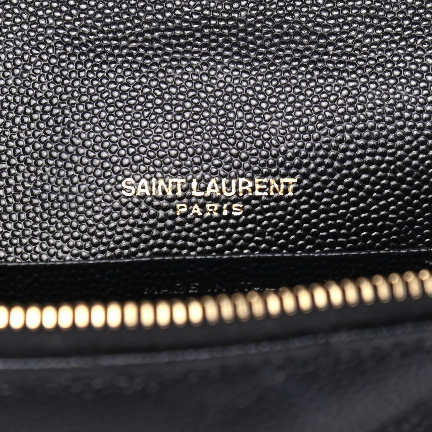 Saint Laurent Grain De Poudre Matelasse Chevron Monogram Envelope Chain Wallet Black 10 of 18