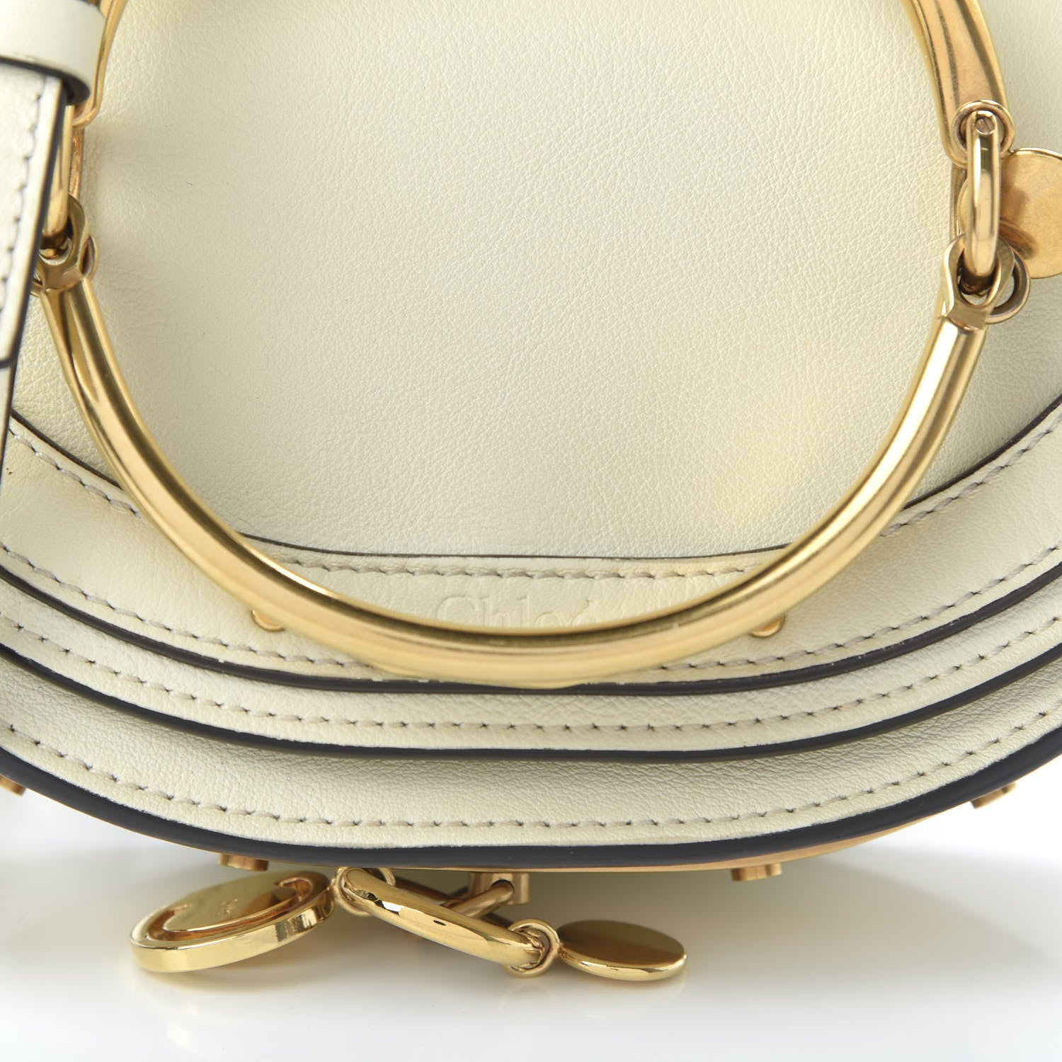 Chloe Calfskin Small Nile Bracelet Minaudiere Bag Off White 9 of 9