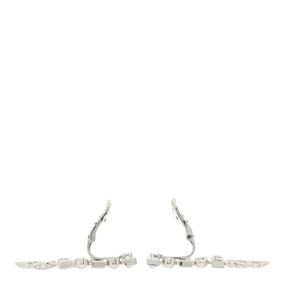 Bulgari 18K White Gold Diamond Lucea 2 Row Drop Clip On Earrings 3 of 5