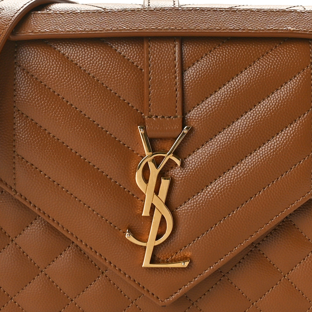 Grain De Poudre Textured Mixed Matelasse Medium Triquilt Monogram Satchel Dark Latte