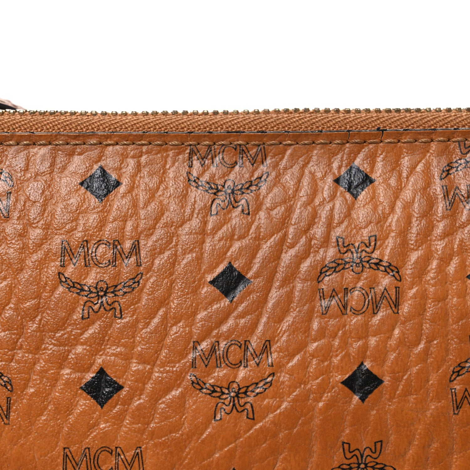 MCM Visetos Medium Crossbody Pouch Cognac 9 of 13