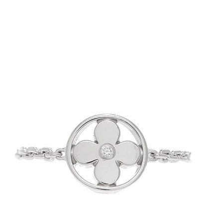Louis Vuitton 18K White Gold Diamond Idylle Blossom Chain Ring 53 6.25 1 of 4