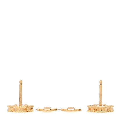 Van Cleef & Arpels 18K Yellow Gold Mother of Pearl Sweet Alhambra Earrings 3 of 5