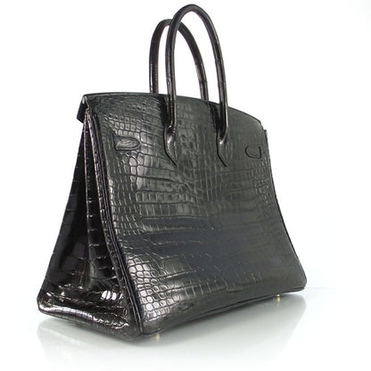 Hermes Porosus Crocodile BIRKIN 35 Shiny Black 3 of 11