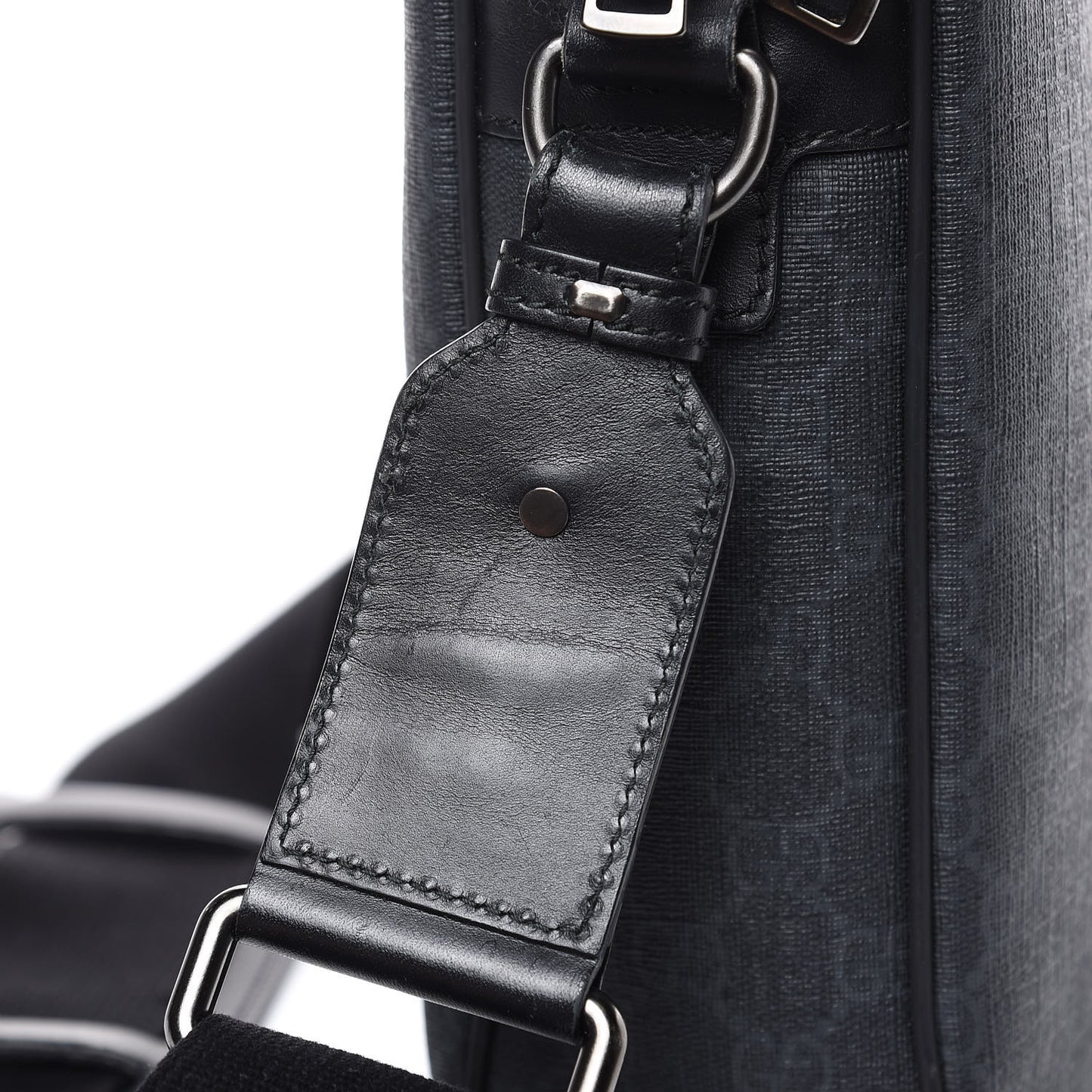 GG Supreme Monogram Briefcase Black Grey