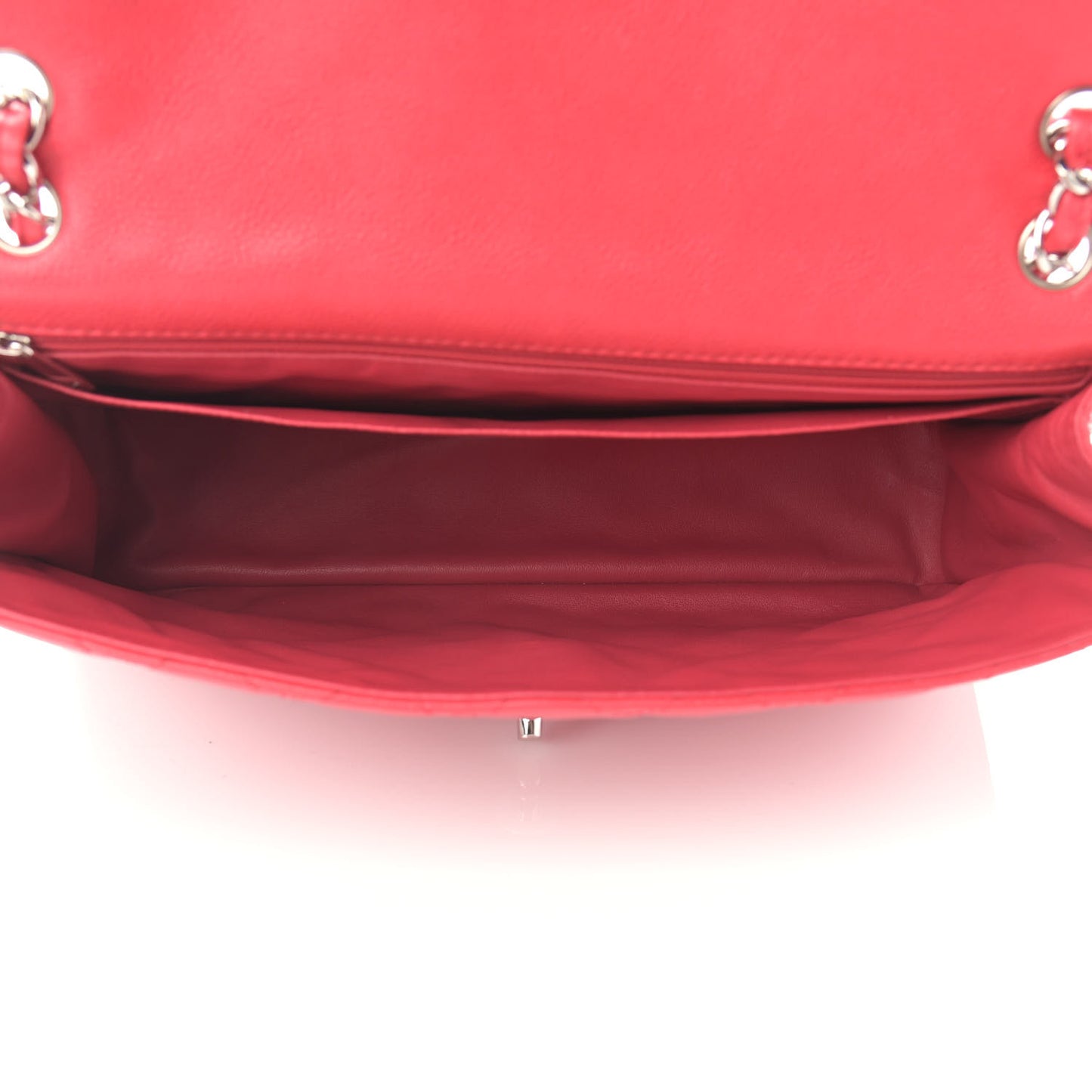 Washed Caviar Quilted Maxi Single Flap Fuchsia