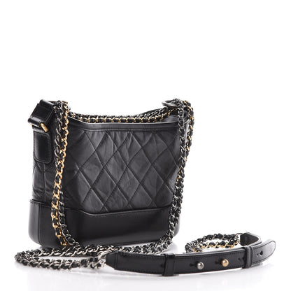 Chanel Aged Calfskin Quilted Small Gabrielle Hobo Black 2 of 11